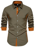 Men's Contrast Trim Button-Down Shirt