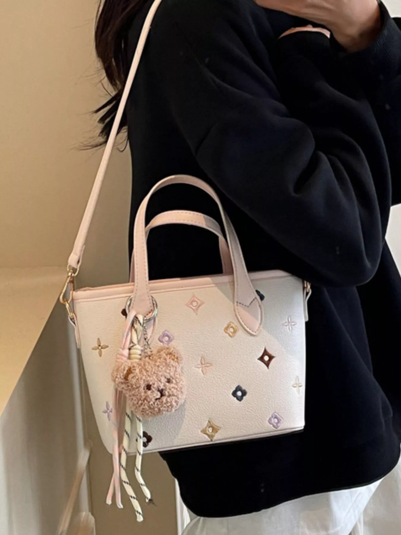 Embroidered Pattern Crossbody Bag