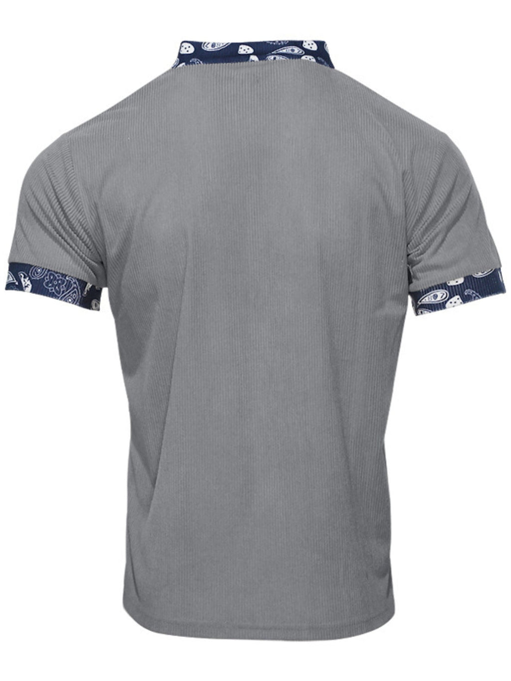 Men's Full Size Lace-Up Collar T-Shirt Plus Size
