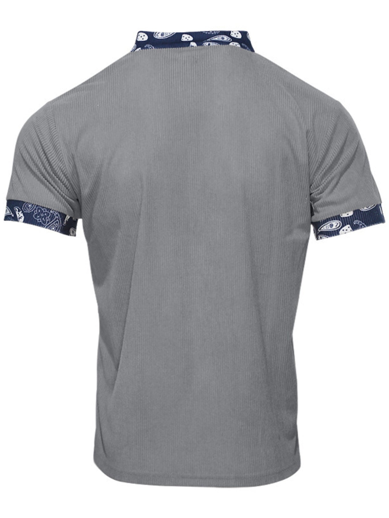 Men's Full Size Lace-Up Collar T-Shirt Plus Size