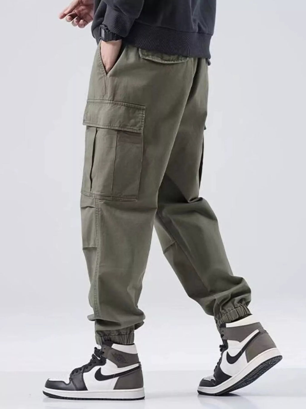 Men's Plus Size Relaxed Fit Cargo Joggers