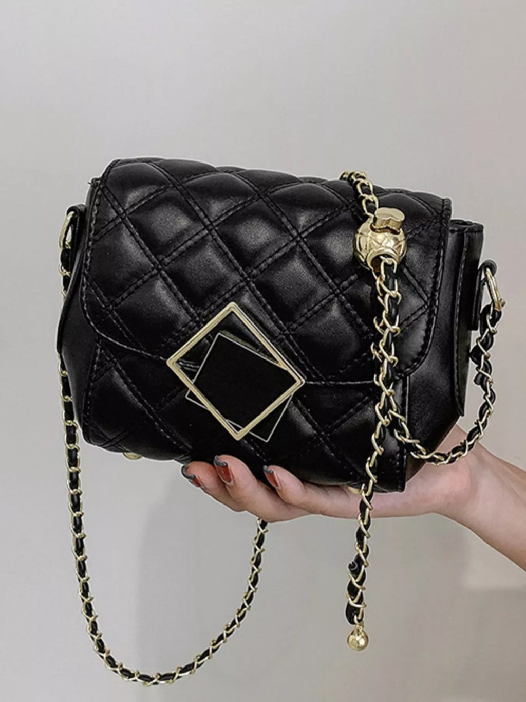 Quilted Flap Chain Crossbody Bag