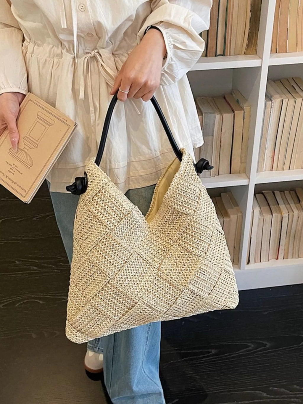 Woven Straw Shoulder Bag