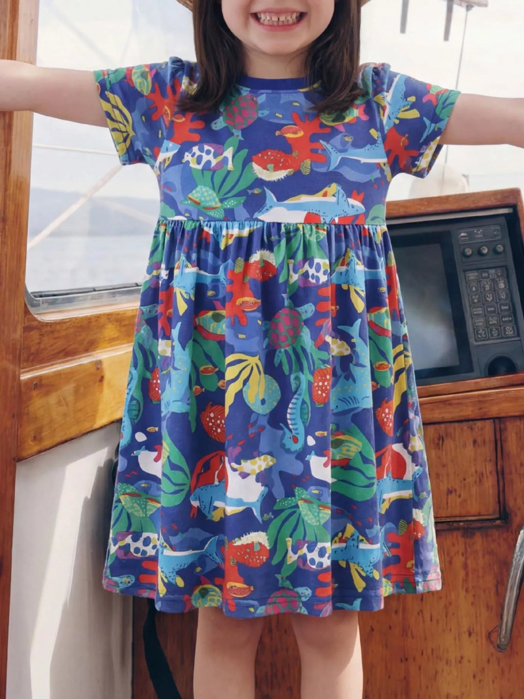 Children's Marine Life Print A-Line Dress