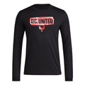 adidas Mens Size Long Sleeve Pre-Game T-Shirt Black/D.C. United X-Large Tall