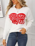 Valentine's Day Love Club Heart Graphic Sweater