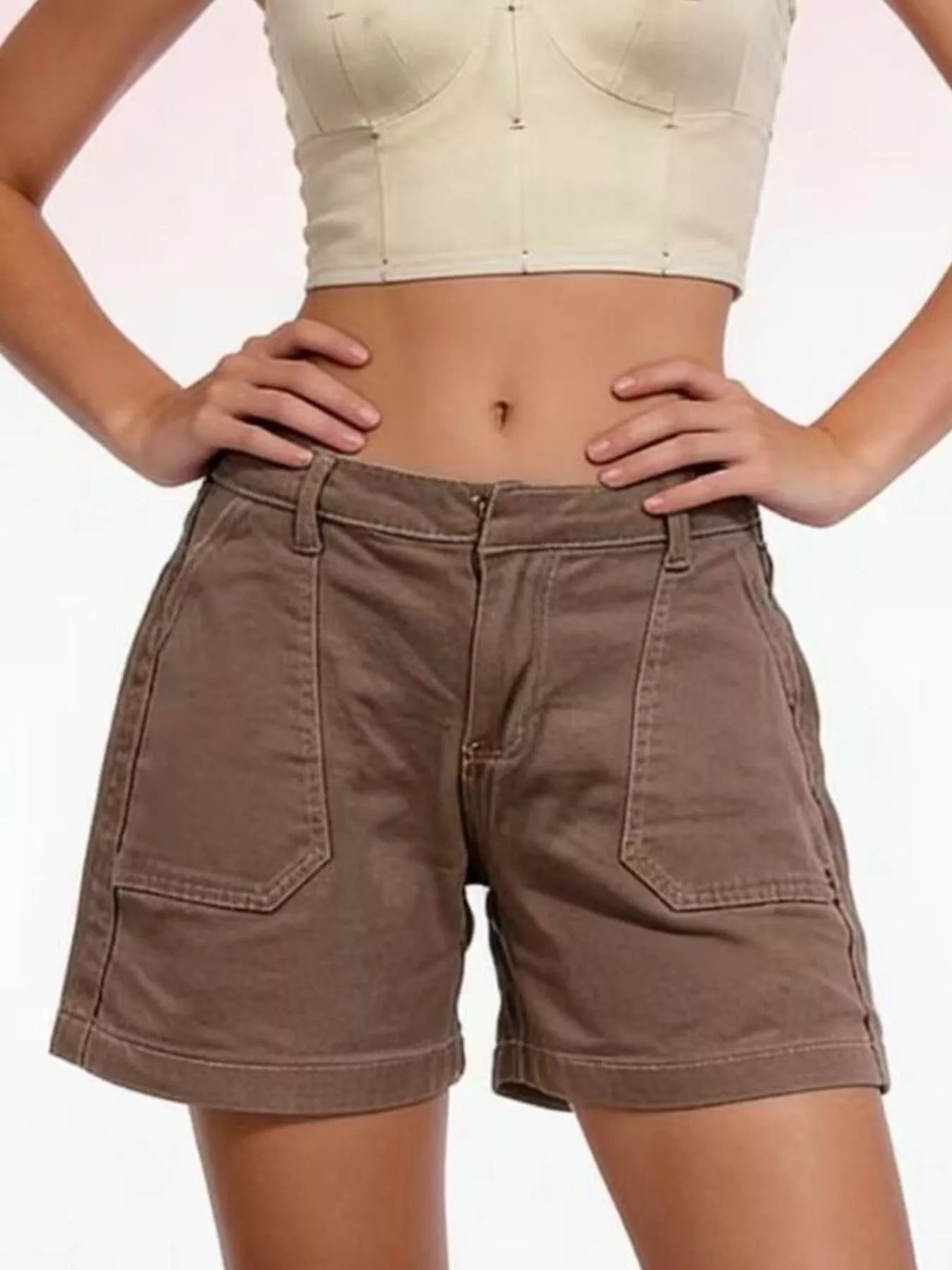 Pocketed Denim Shorts