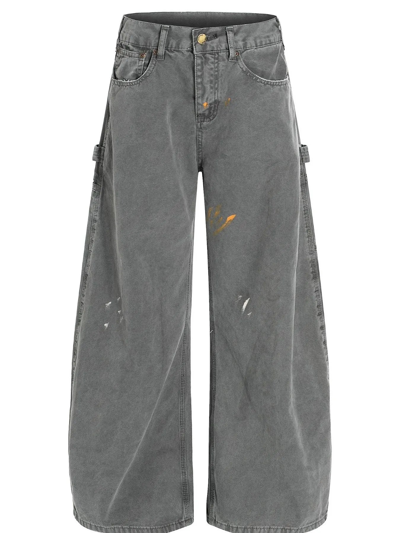 Men's Washed Distressed Curved Jeans