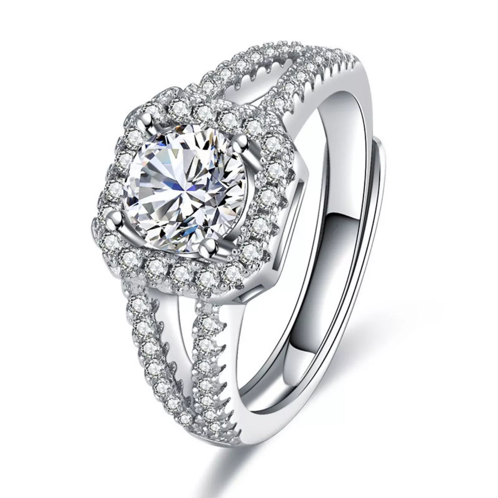 1 Carat Moissanite 925 Sterling Silver Ring