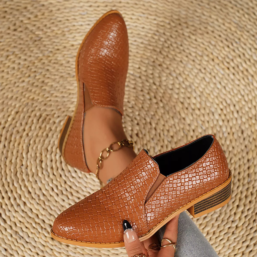 Point Toe Block Heels Loafers