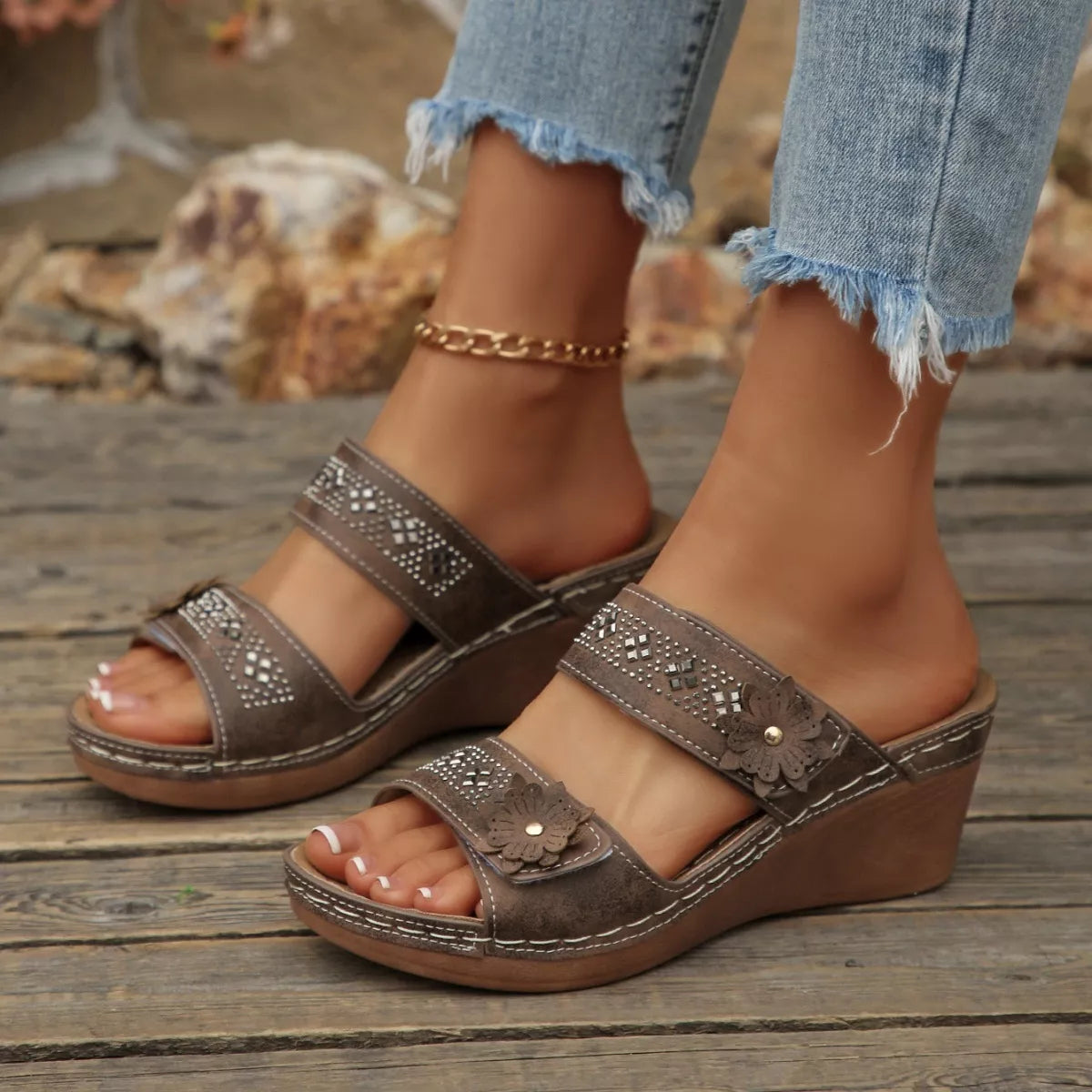 Open Toe Wedge Sandals