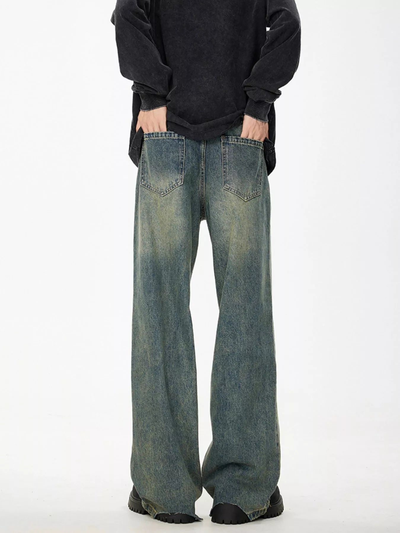 Men's Full Size Wide Leg Relaxed Fit Jeans Plus Size