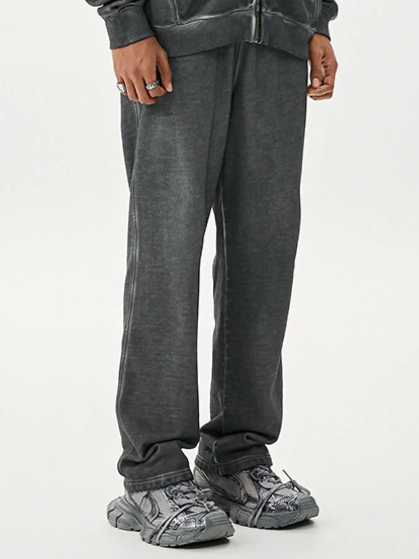 Men's Drawstring Washed Straight Sweatpants