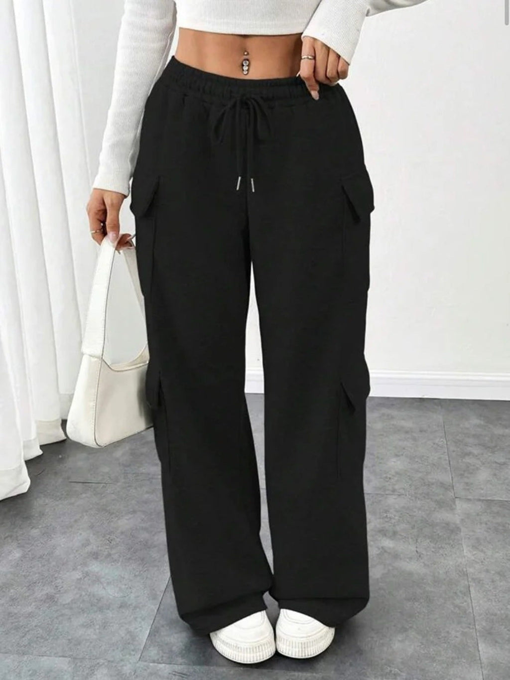 Casual Drawstring Loose Fit Pants
