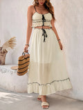 Contrast Trim Scoop Neck Cami and Skirt Set