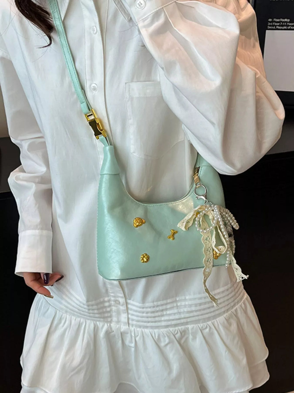 Embellished Hobo Crossbody Bag