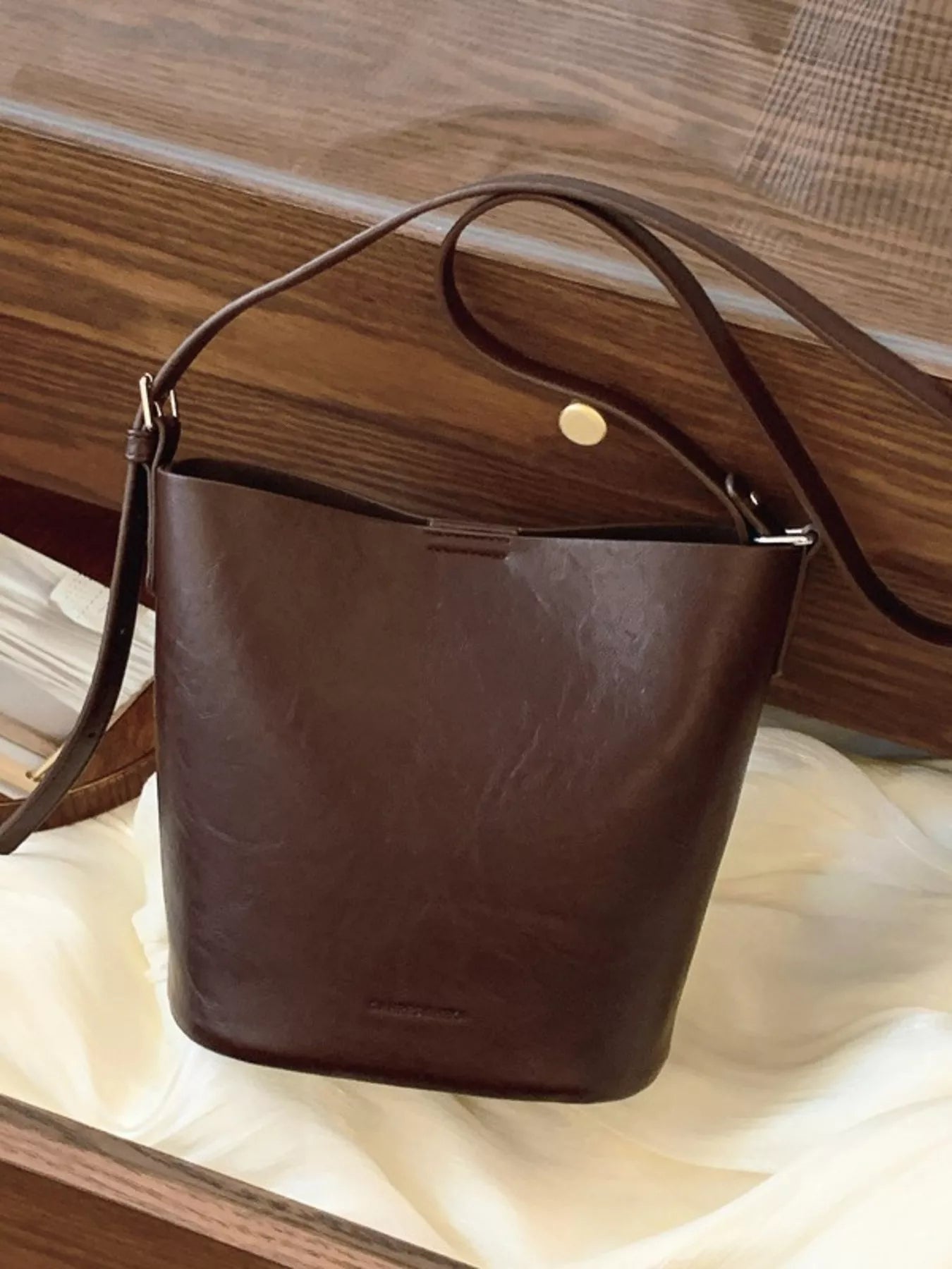 Vintage Style Bucket Crossbody Bag
