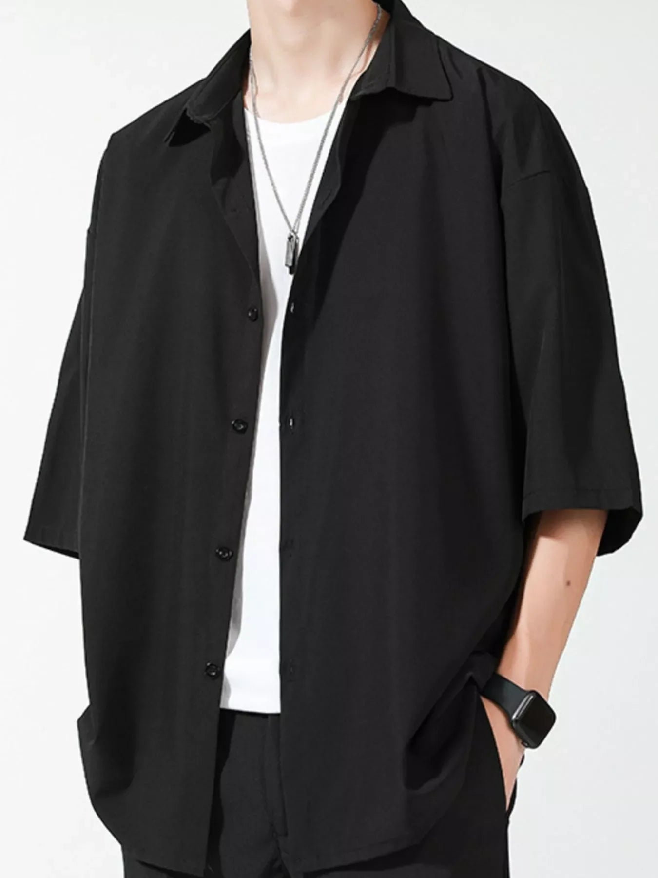 Men's Full Size Button Up Short Sleeve Shirt Plus Size