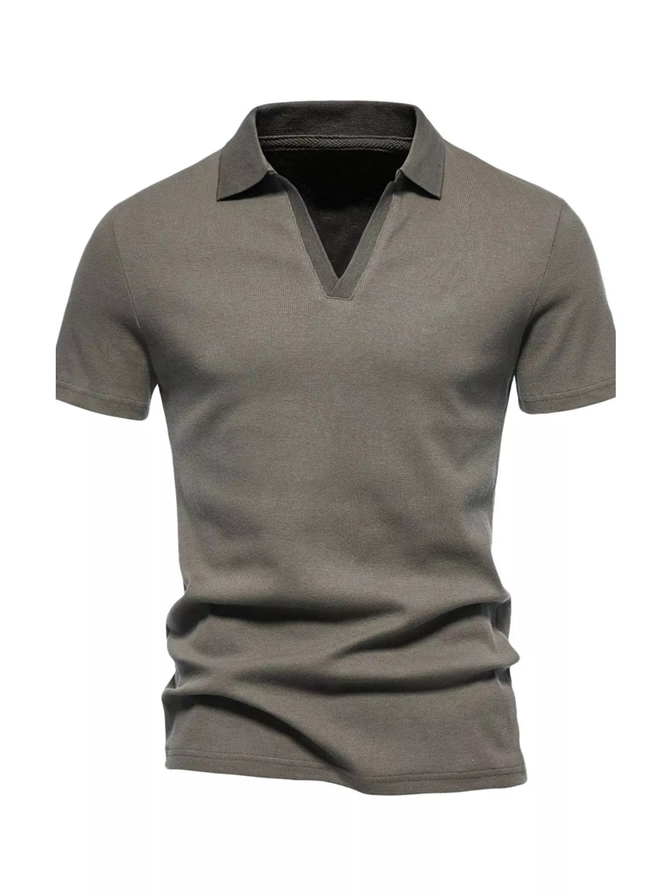 Men's Plus Size Casual Notched Short Sleeve Polo
