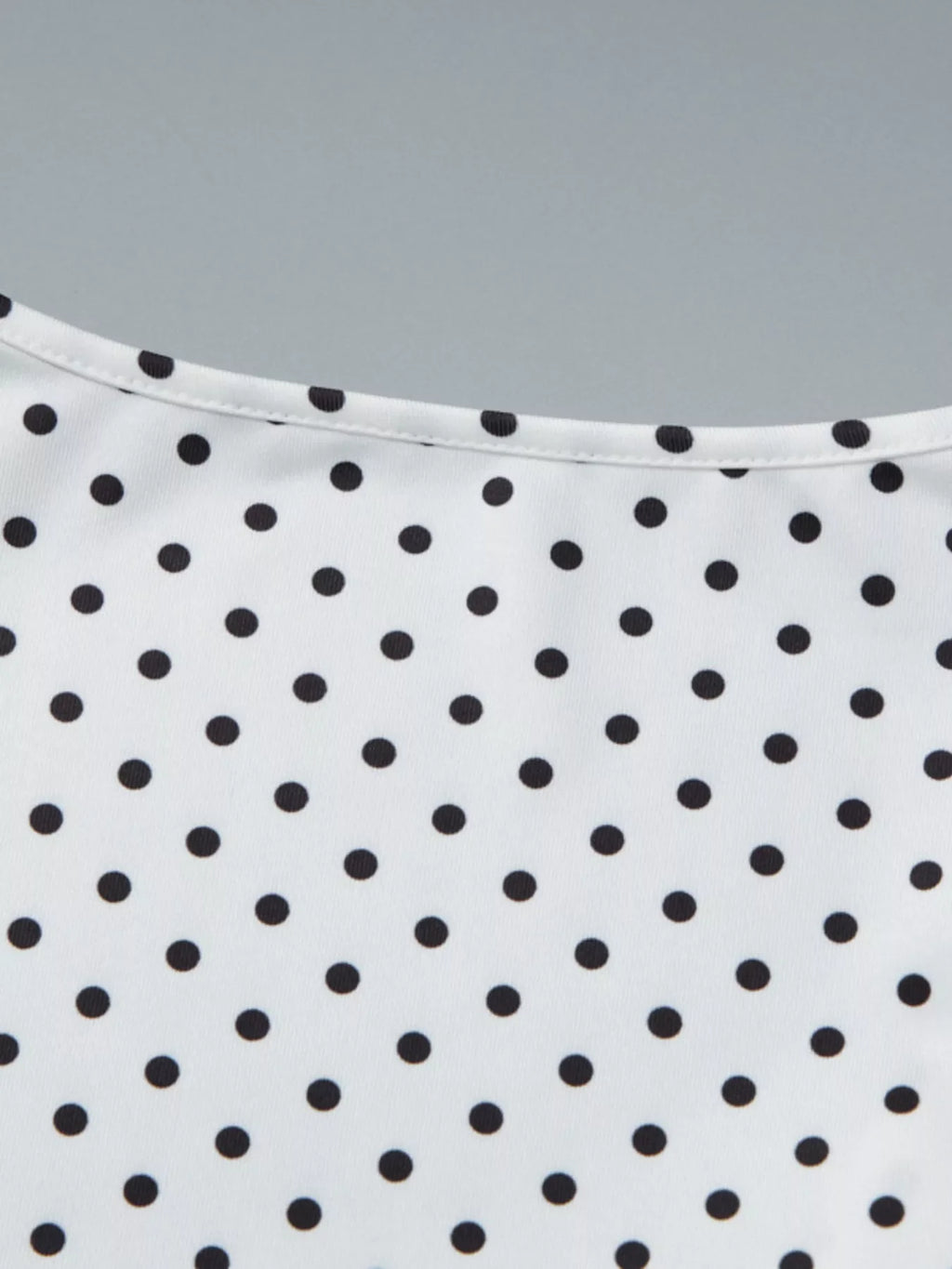 Polka Dot Ruched V-Neck Top