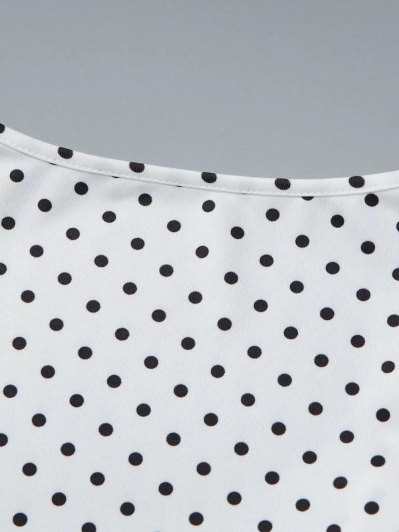 Polka Dot Ruched V-Neck Top