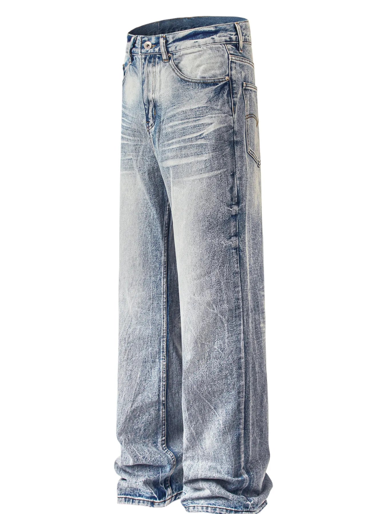 Men's Washed Wide Leg Relaxed Fit Jeans