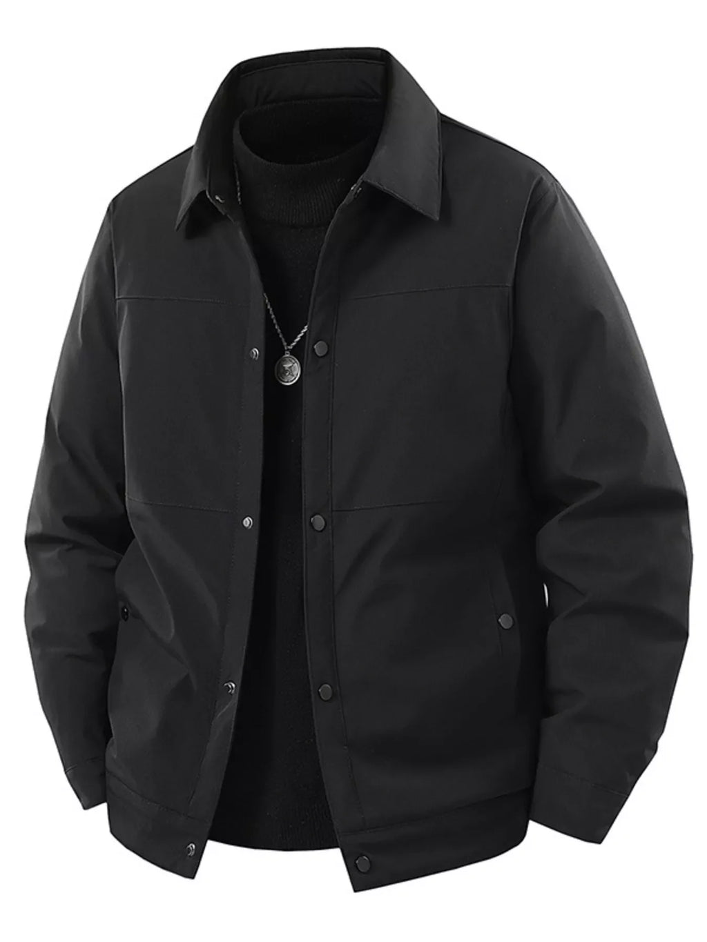 Men's Plus Size Snap Down Long Sleeve Jacket