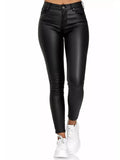 High-Waisted Leather Skinny Pants