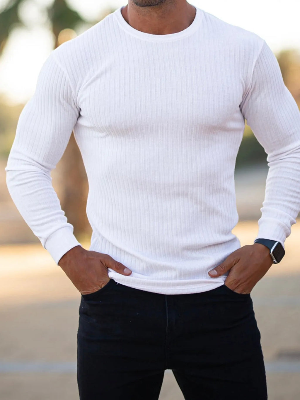 Men's Plus Size Long Sleeve Fitted T-Shirt