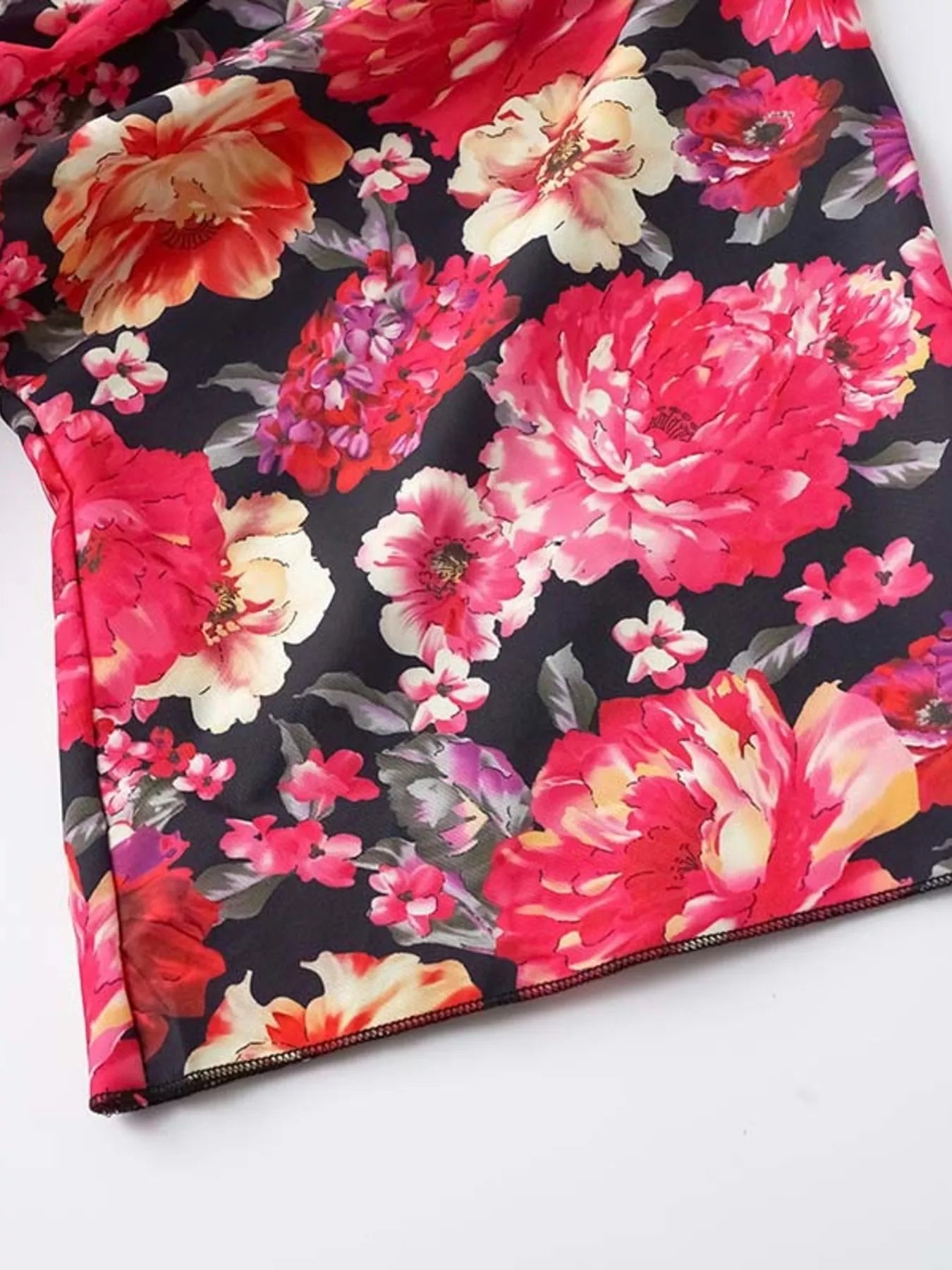 Floral Print Layered Ruffle Hem Mini Dress