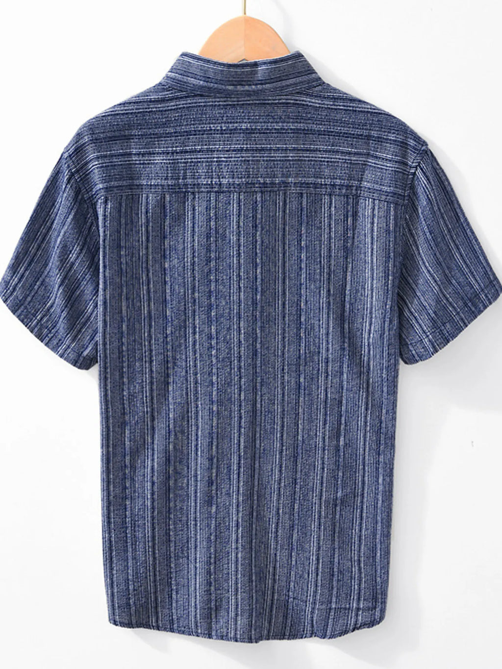 Men's Striped Collared Neck Short Sleeve Shirt