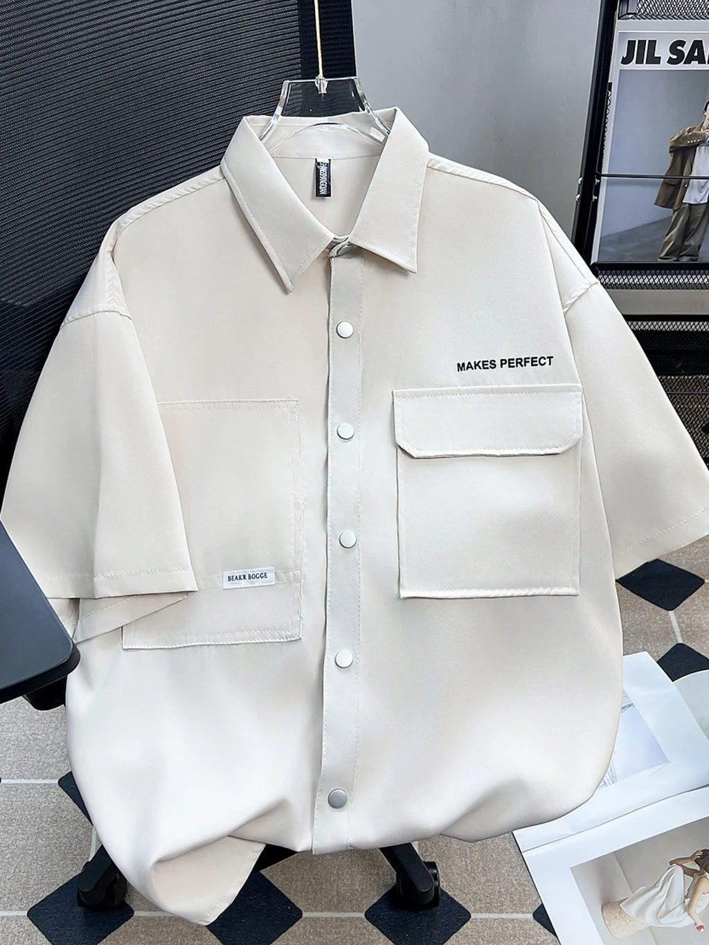 Men's Plus Size Button Up Short Sleeve Shirt