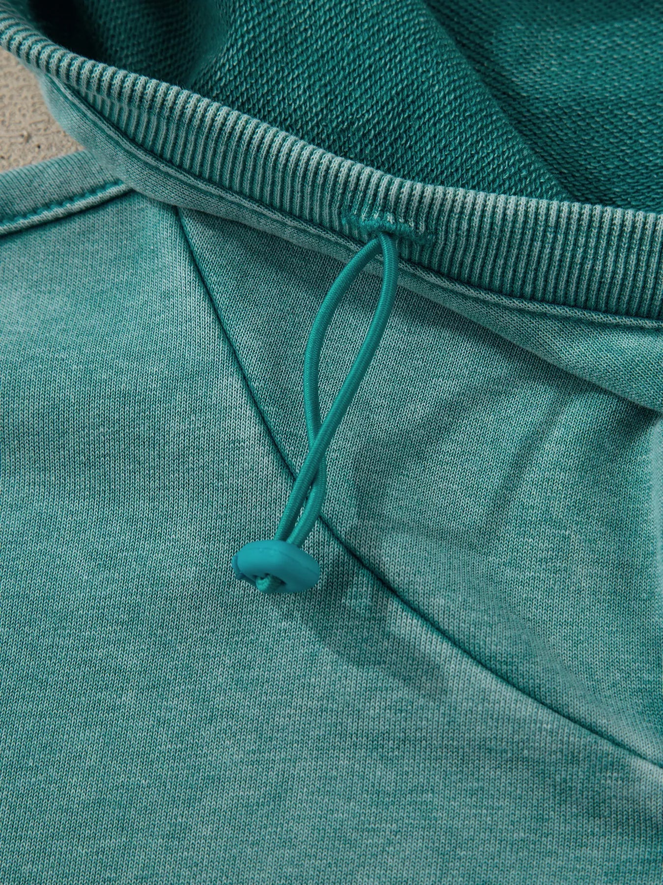 Half Zip Kangaroo Pocket Mineral Wash Baggy Hoodie