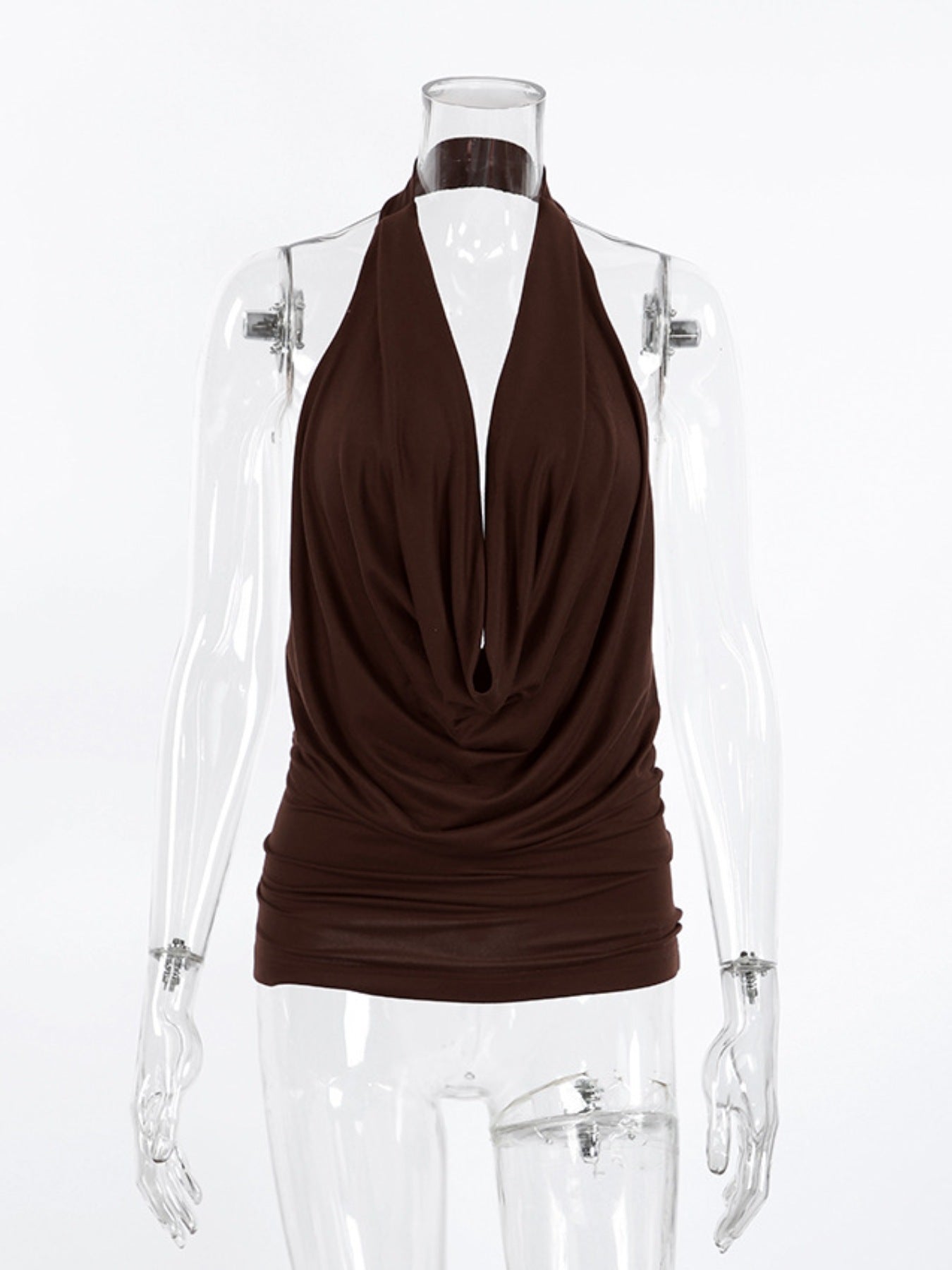 Backless Halter Cowl Neck Cami