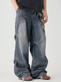 Men's Distressed Wide Leg Jeans