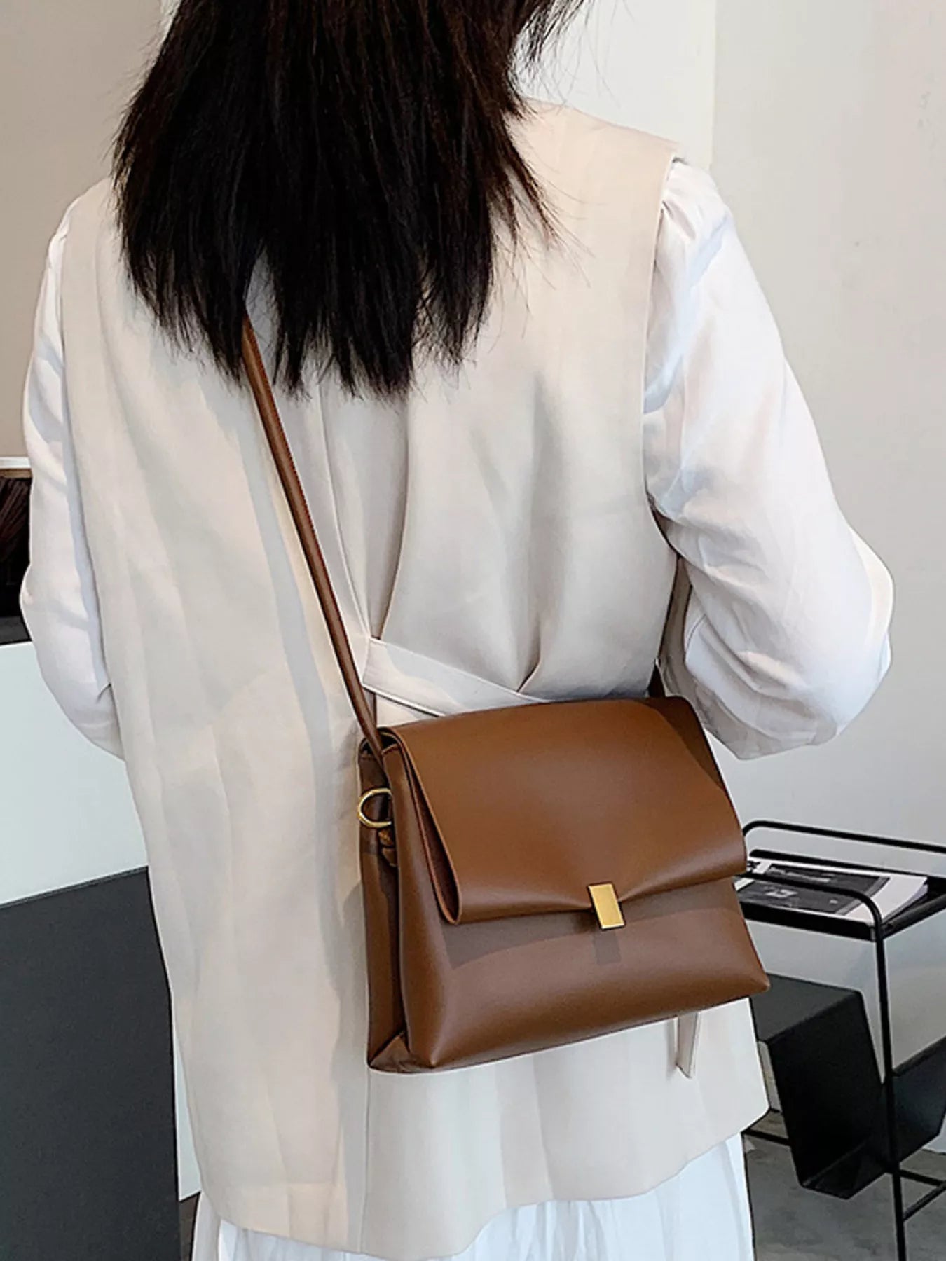 Flap Leather Crossbody Bag