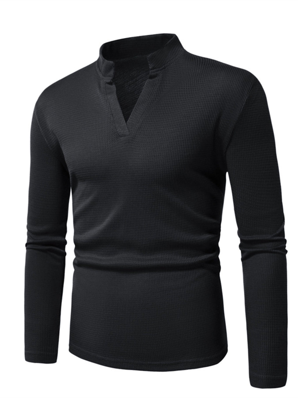 Men's Notched Long Sleeve Top