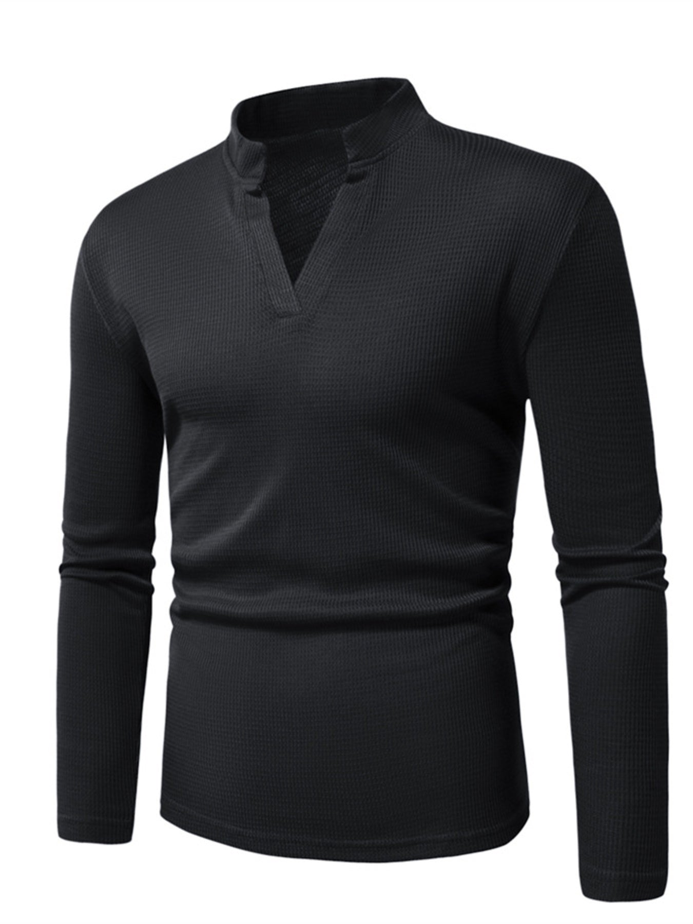 Men's Notched Long Sleeve Top
