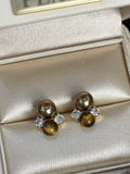 Tiger Eye Stud Earrings