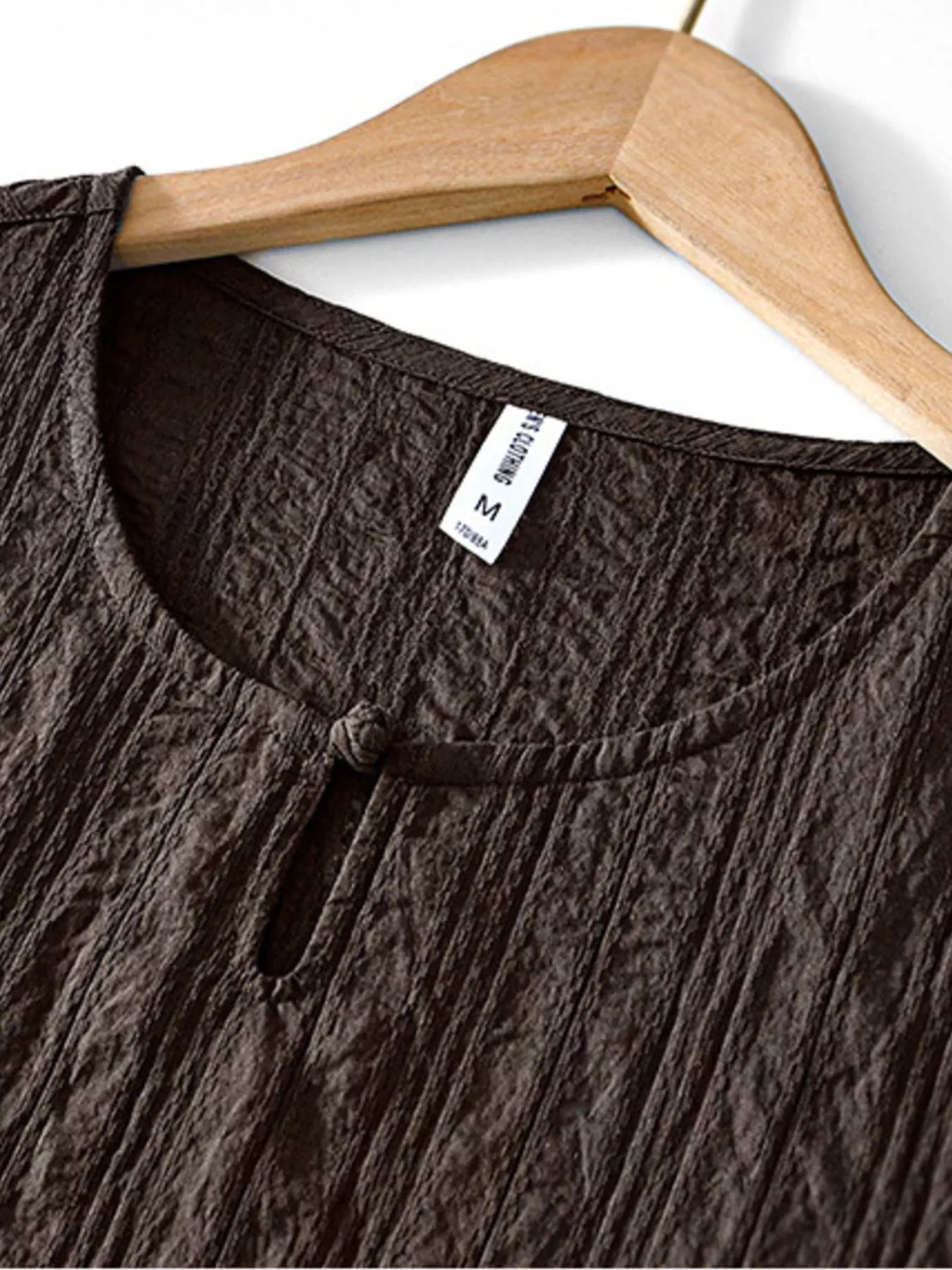Men's Plus Size Textured Short Sleeve Blouse