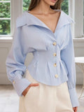 Striped Button-Up Long Sleeve Shirt