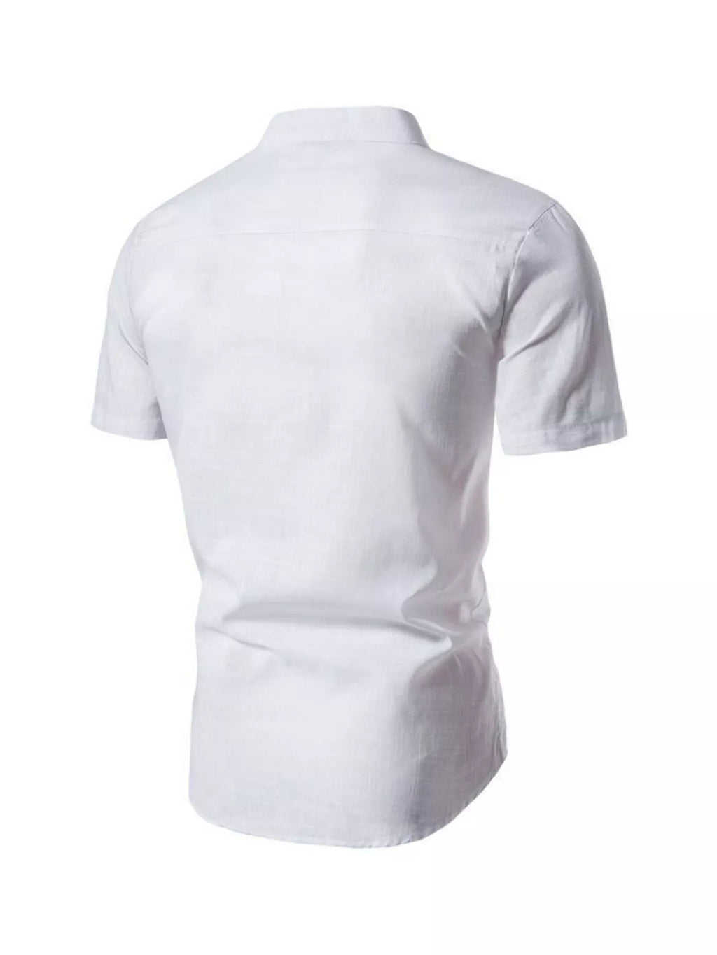Men's Plus Size Mandarin Collar Short Sleeve Shirt