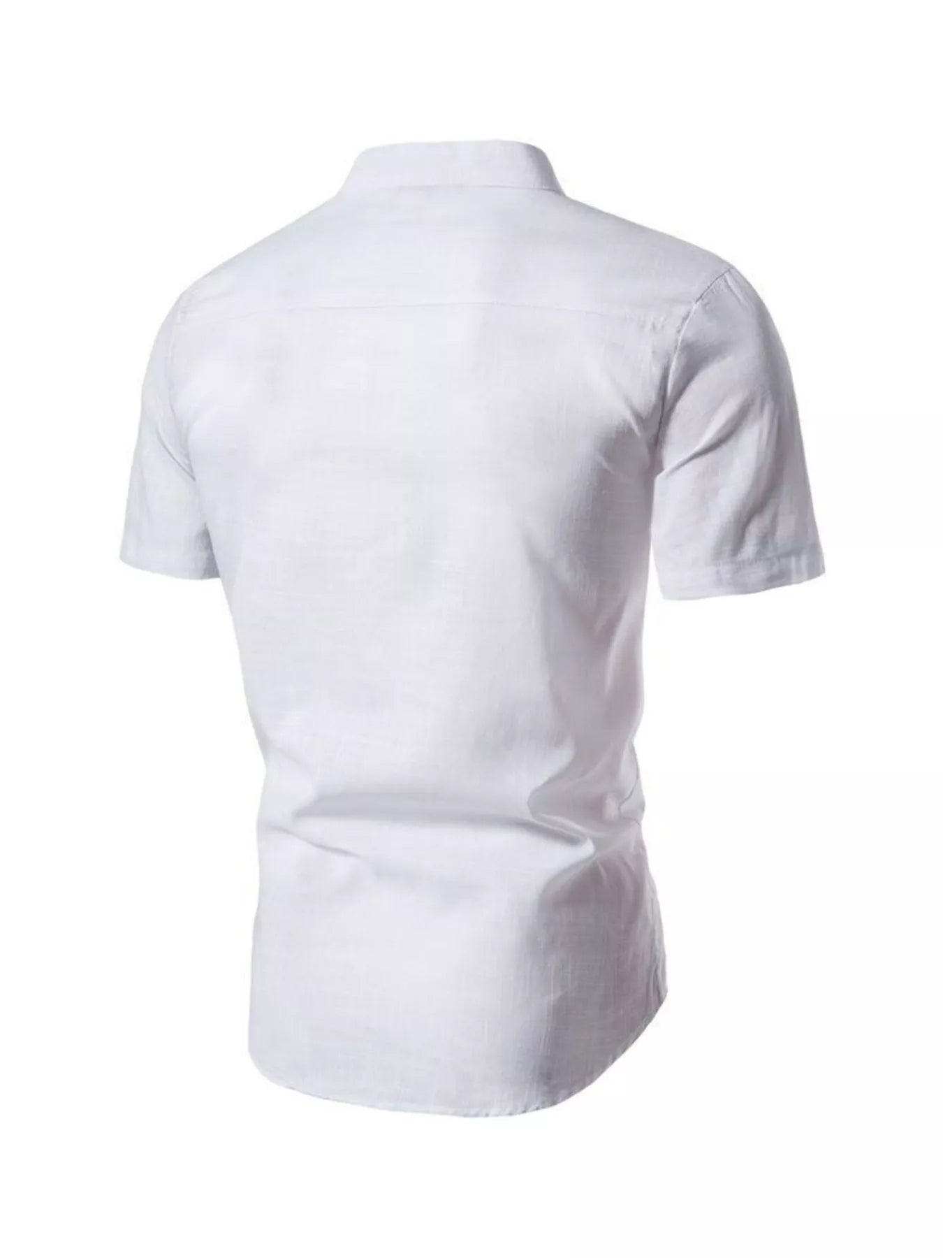 Men's Plus Size Mandarin Collar Short Sleeve Shirt