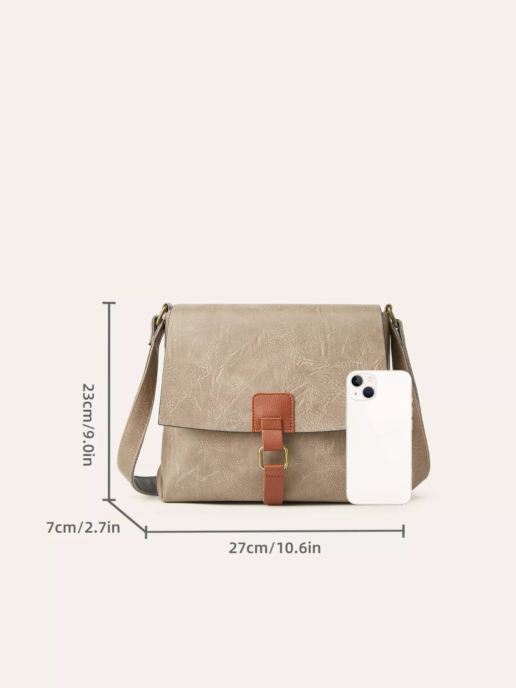 Vintage Buckle Flap Crossbody Bag