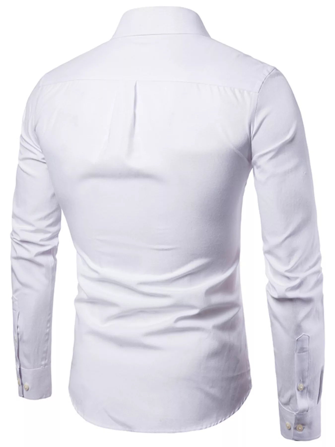 Men's Plus Size Slim Fit Long Sleeve Button-Down Shirt
