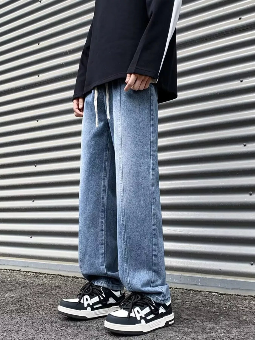Men's Plus Size Wash Straight Leg Jeans