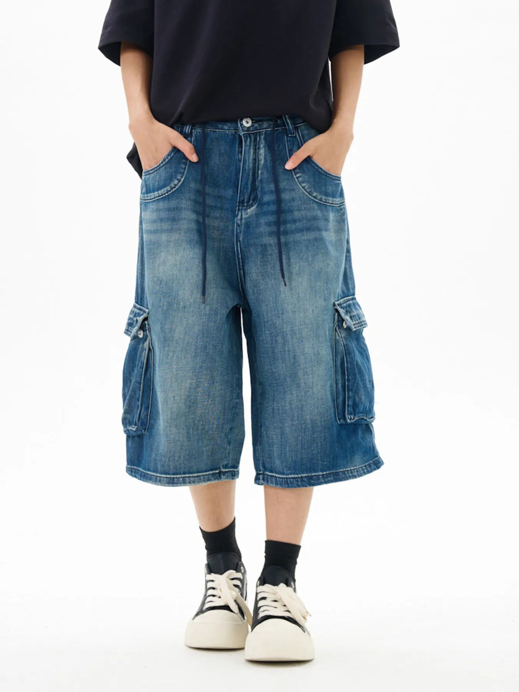 Men's Relaxed Fit Cargo Denim Shorts