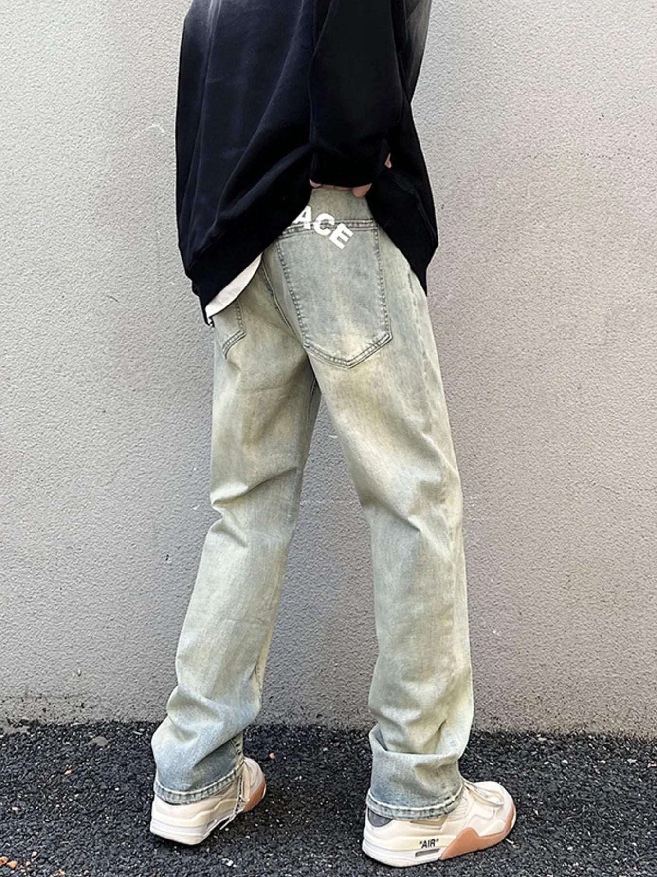 Men's Vintage Wash Straight Leg Jeans