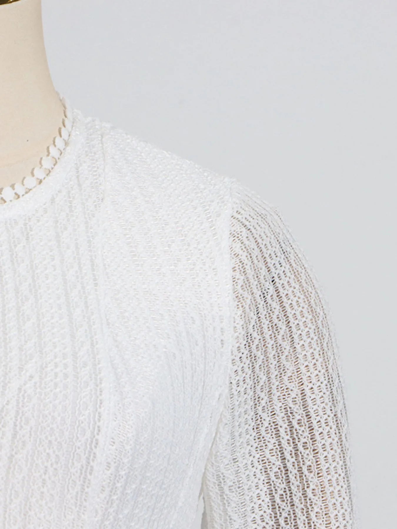 Layered Round Neck Long Sleeve Dress