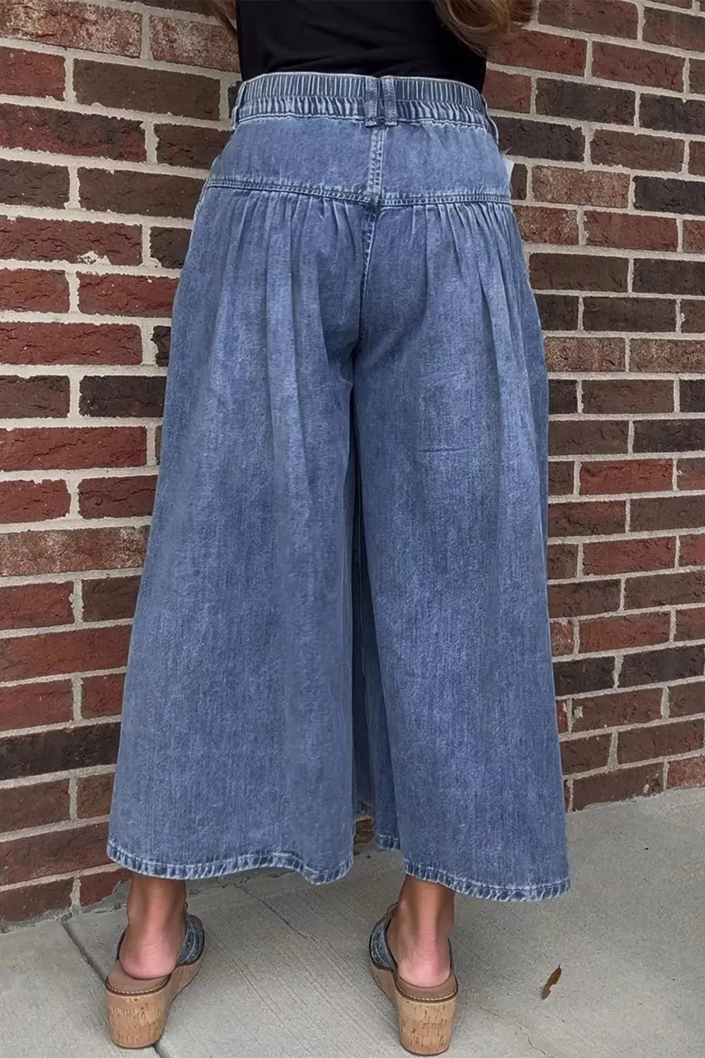High-Waisted Wide Leg Button-Fly Jeans